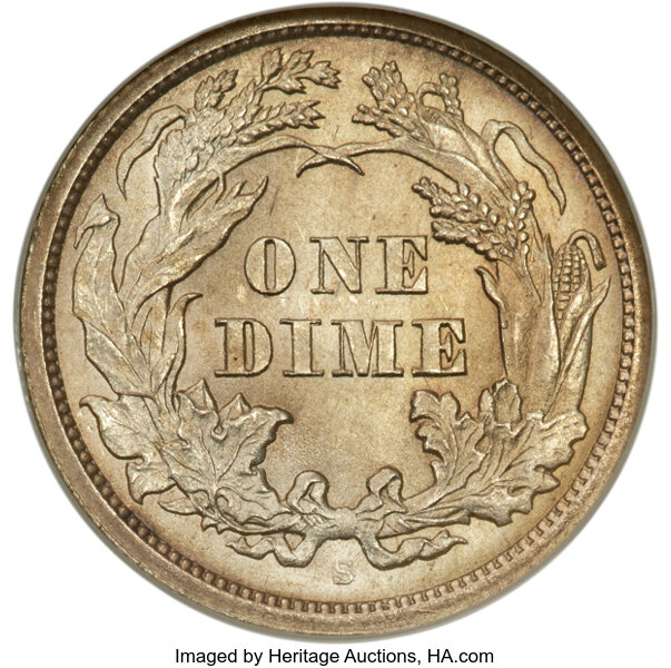 1866-S 10c FS-101 MS thumbnail 2
