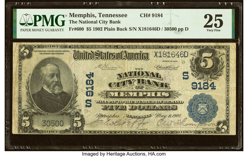 1902 $5  3rd Charter Period, 3rd Issue, Plain Back (Fr. 600) thumbnail 5
