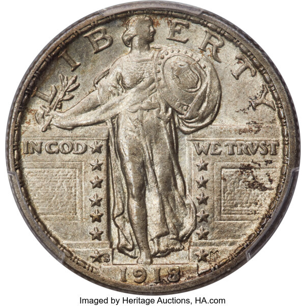 1918/7-S 25c Overdate, FS-101 MS thumbnail 2