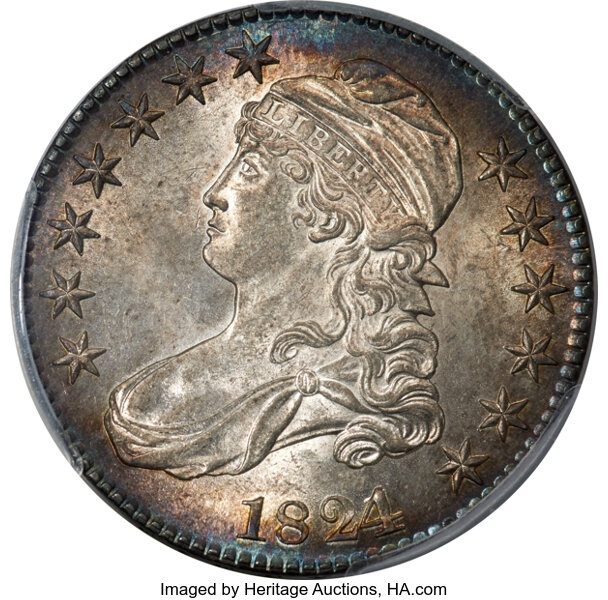 1824/1 50c Overdate, O-101 MS thumbnail 2
