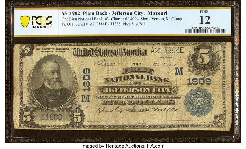 1902 $5  3rd Charter Period, 3rd Issue, Plain Back (Fr. 601) thumbnail 6