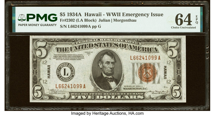 1934A $5  Hawaiian (Fr. 2302) thumbnail 3