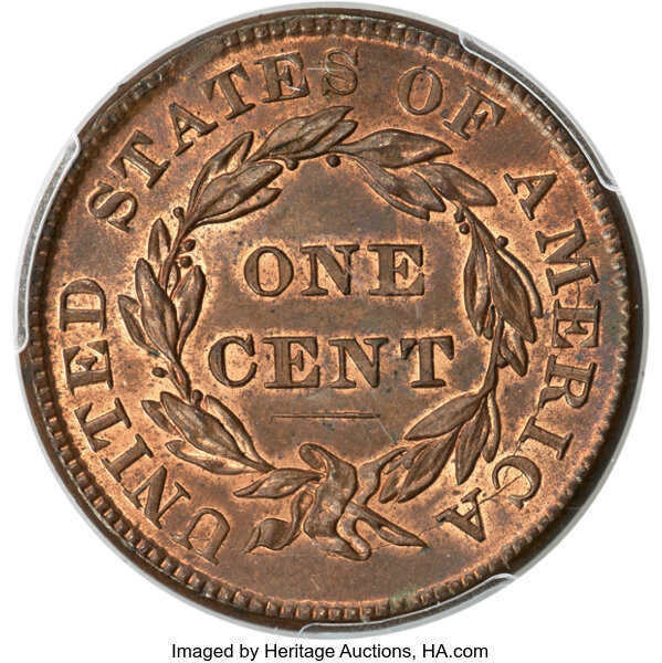 1837 1c Medium Letters, N-3 MS RB thumbnail 3