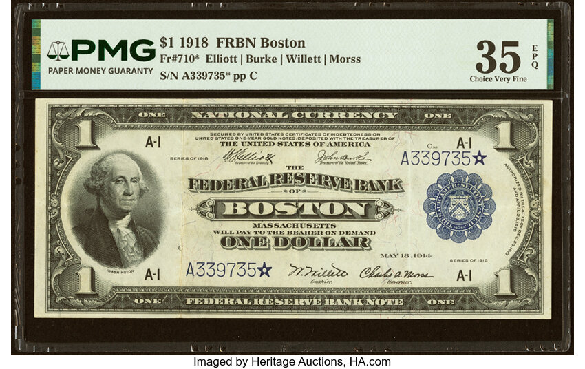 Image for 1918 $1  Boston, Star Replacement (Fr. 710*)