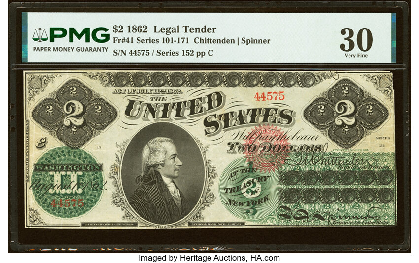 1862 $2  Seal Type 2 (Fr. 41) thumbnail 3