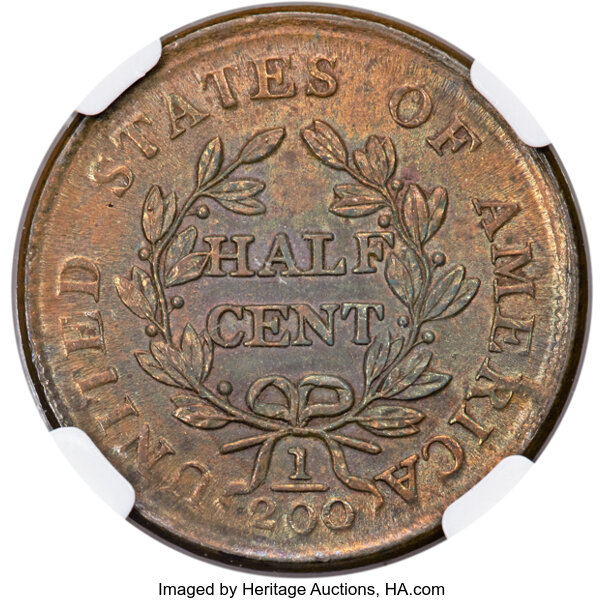 1804 1/2c Crosslet 4, Stems, C-10 MS BN thumbnail 13