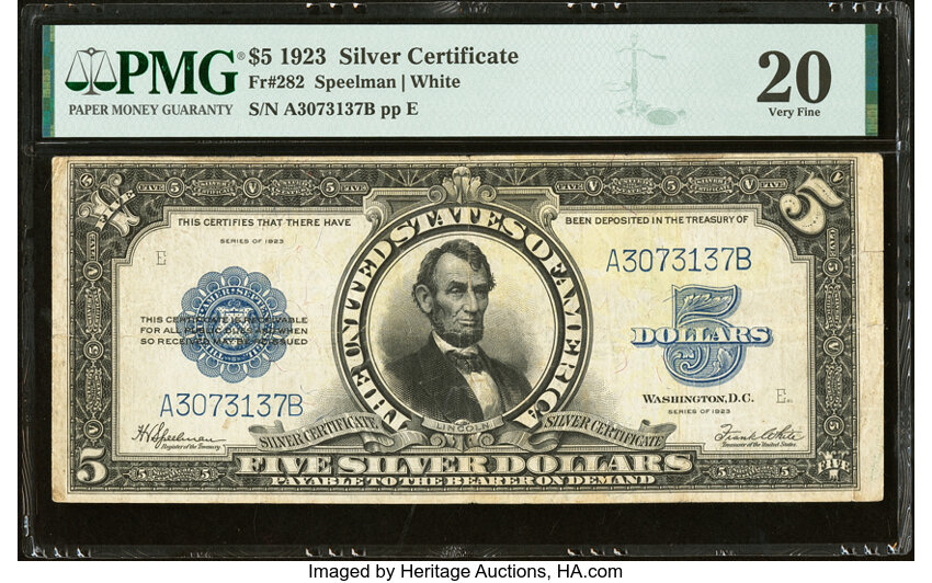 1923 $5  (Fr. 282) thumbnail 2
