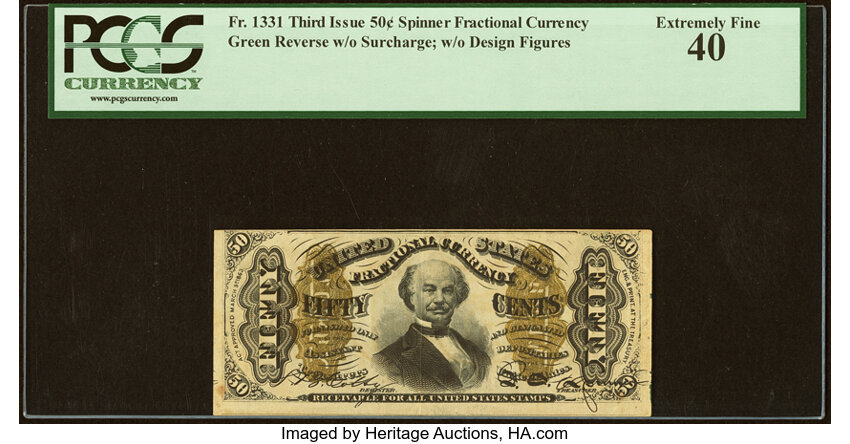  50c Head of General Spinner (Fr. 1331) thumbnail 2