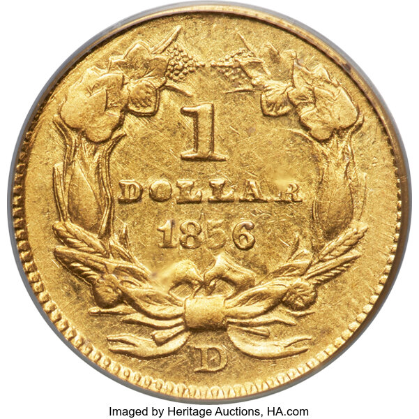 1856-D G$1 MS thumbnail 12