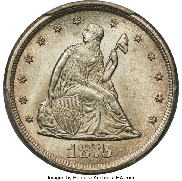 Twenty-Cent Piece Set 20c Seated Liberty, no 1876-CC, 4 Coins MS thumbnail 6