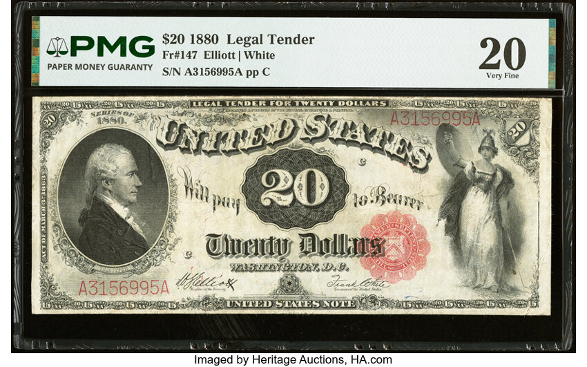 1880 $20  Mule (Fr. 147m) thumbnail 3