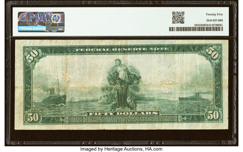 1914 $50  Blue Seal, Philadelphia (Fr. 1034) thumbnail 5