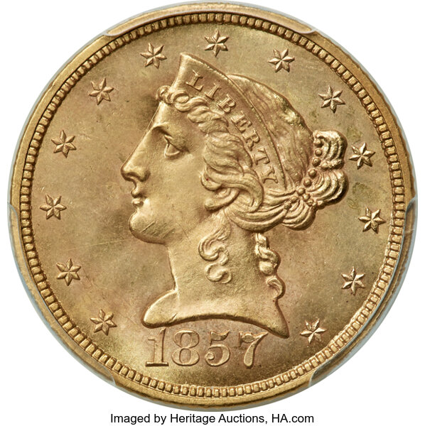 1857-S $5  MS thumbnail 4