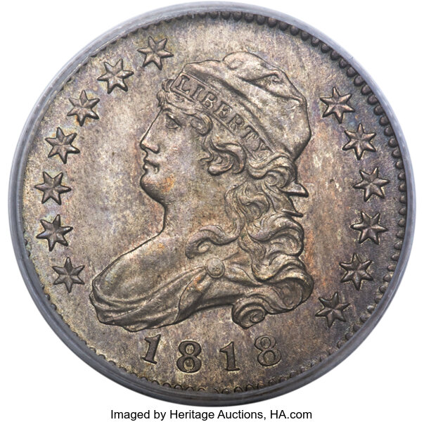 1818/5 25c Overdate, B-3 MS thumbnail 2
