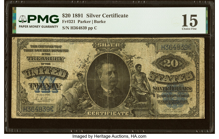 1891 $20  (Fr. 321) thumbnail 2