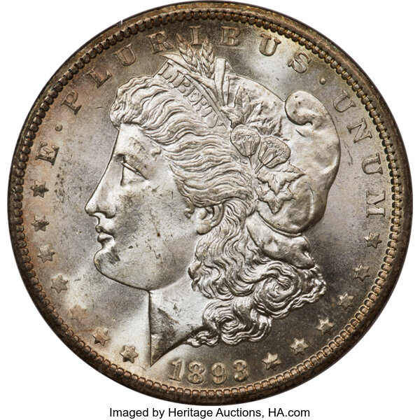 1893-CC $1  Doubled 3, Far Date, VAM-4 MS thumbnail 6