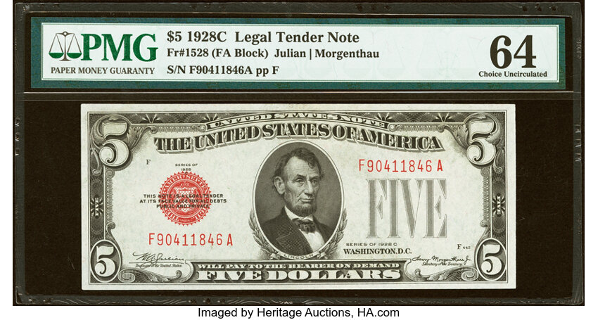 1928C $5  (Fr. 1528) thumbnail 2