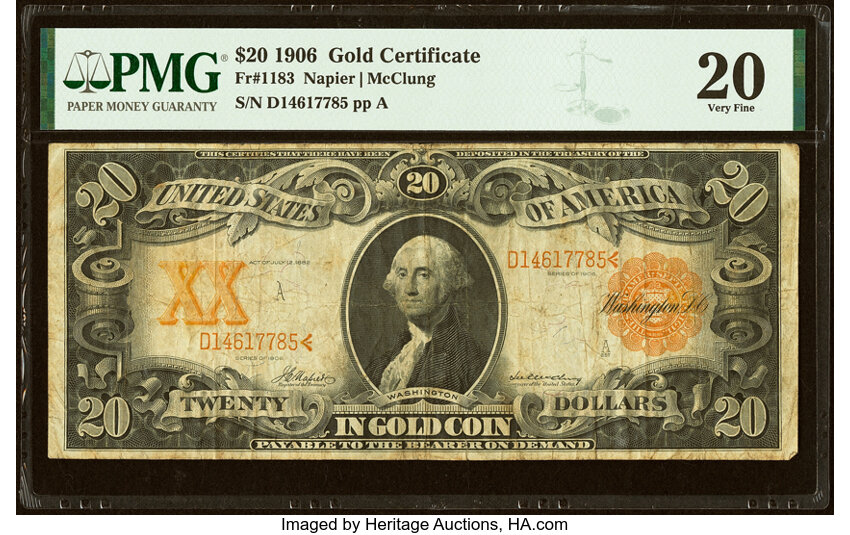 1906 $20  (Fr. 1183) thumbnail 2