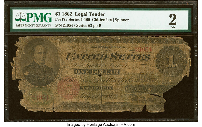 1862 $1  Seal Type 2 (Fr. 17a) thumbnail 3