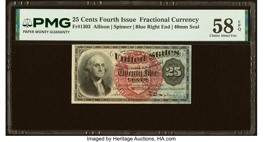  25c Bust of George Washington (Fr. 1303) thumbnail 2
