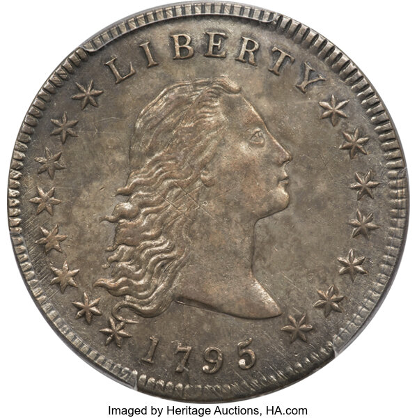 1795 $1  Flowing Hair, 3 Leaves, B-12, BB-26 MS thumbnail 2