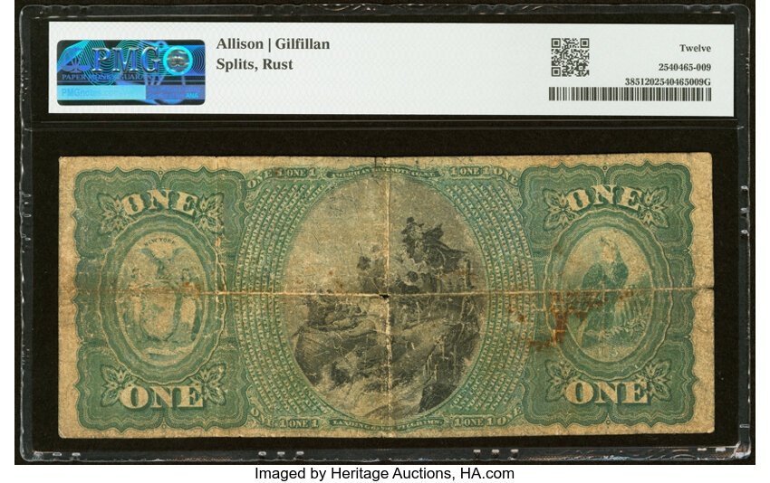 1875 $1  1st Charter Period, Scalloped Seal (Fr. 385) thumbnail 7