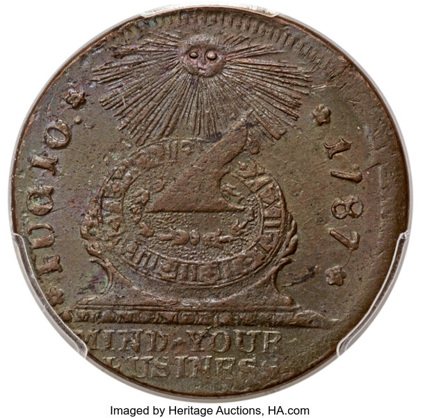 1787 Fugio 1c 4 Cinquefoils, UNITED STATES, Newman 8-B MS BN thumbnail 2