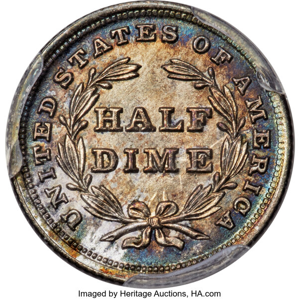 1838 H10c No Drapery, Large Stars MS67 thumbnail 2