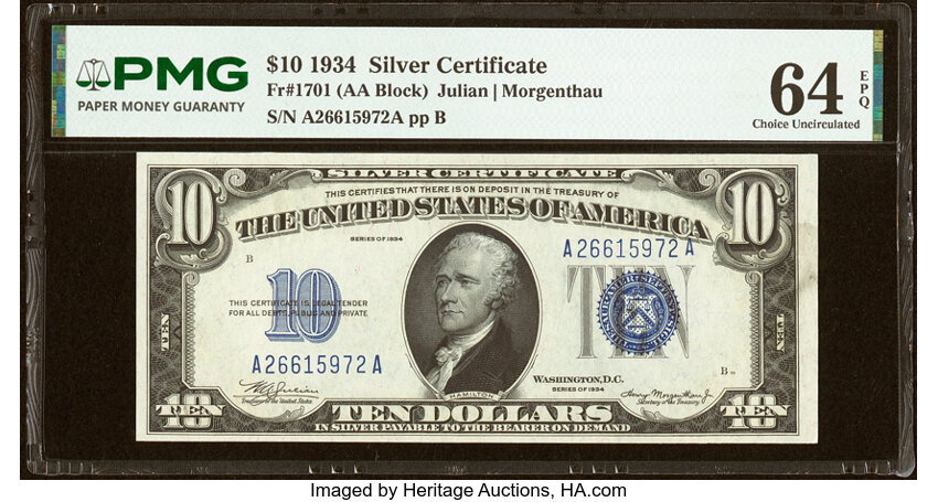 1934 $10  (Fr. 1701) thumbnail 4