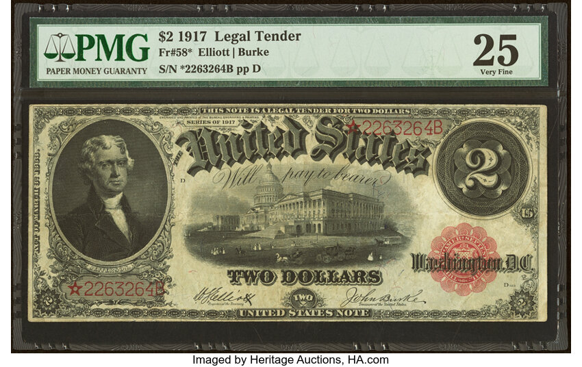 1917 $2  Star Replacement (Fr. 58*) thumbnail 2