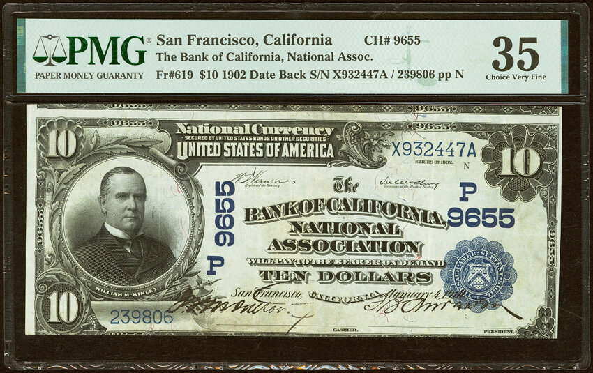 1902 $10  3rd Charter Period, 2nd Issue, Date Back (Fr. 619) thumbnail 2