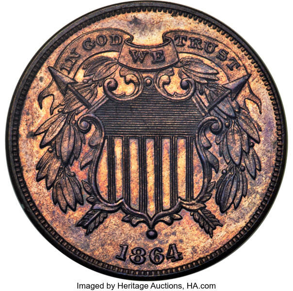 2-Cent Piece Set 2c 12 Coins PR RB thumbnail 13