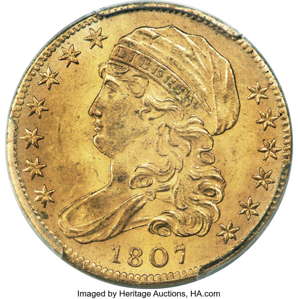 1807 $5  Capped Bust, Left, BD-8 MS thumbnail 3