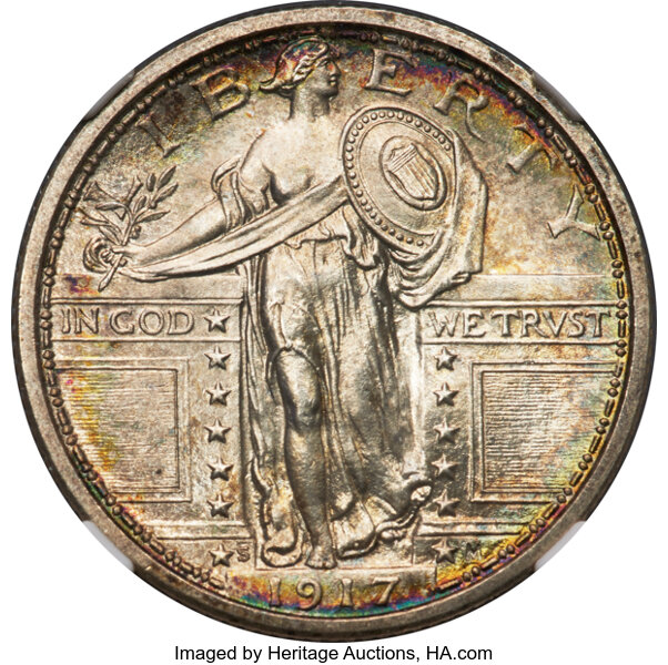 1917-S 25c Type 1 MS FH thumbnail 3