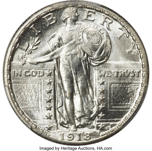 1918-D 25c MS FH thumbnail 3