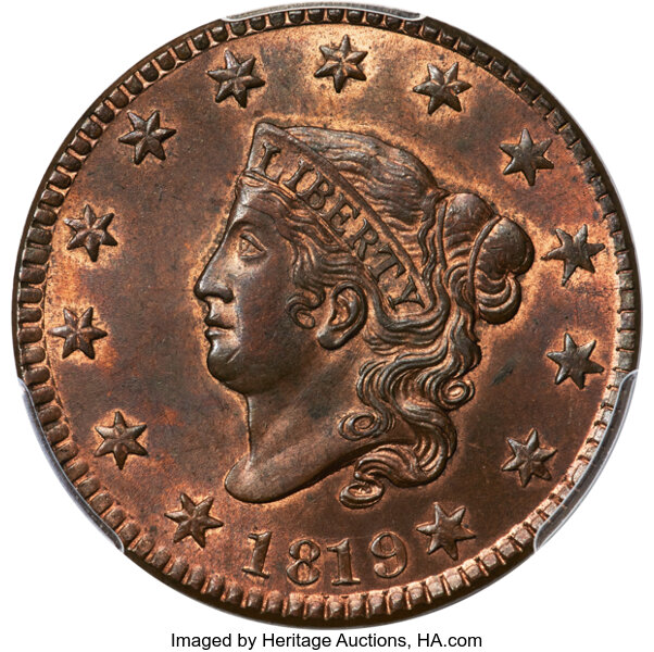 1819 1c Small Date, N-4 MS BN thumbnail 2