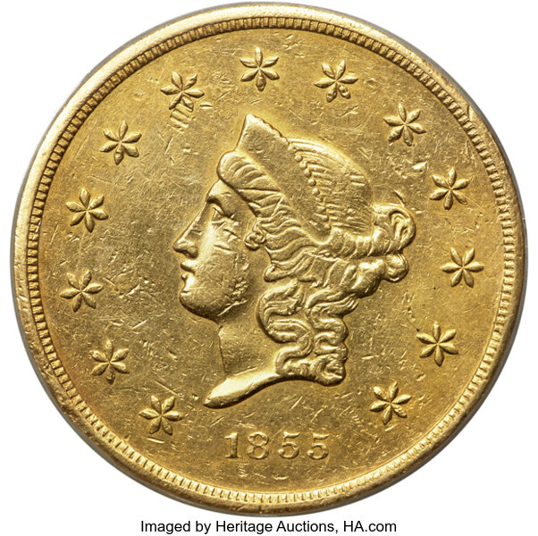 1855 G$50  Wass, Molitor & Co., K-9 MS thumbnail 3