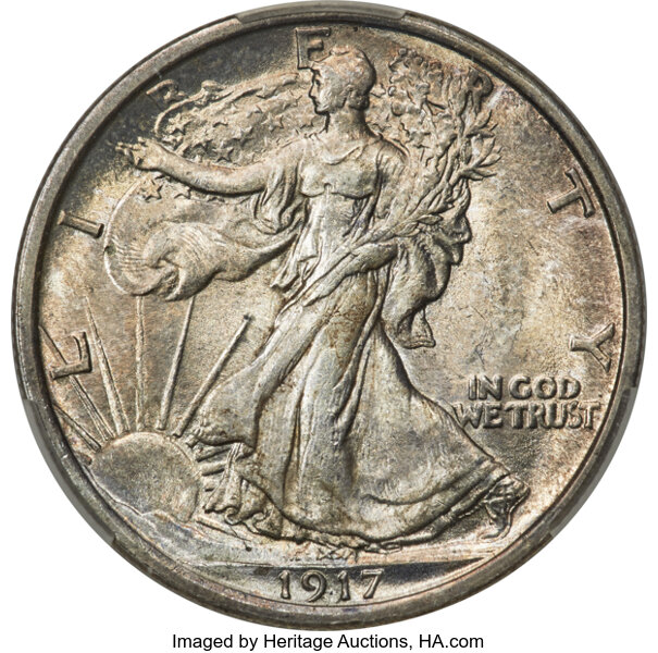 1917-D 50c Mintmark Reverse MS thumbnail 4
