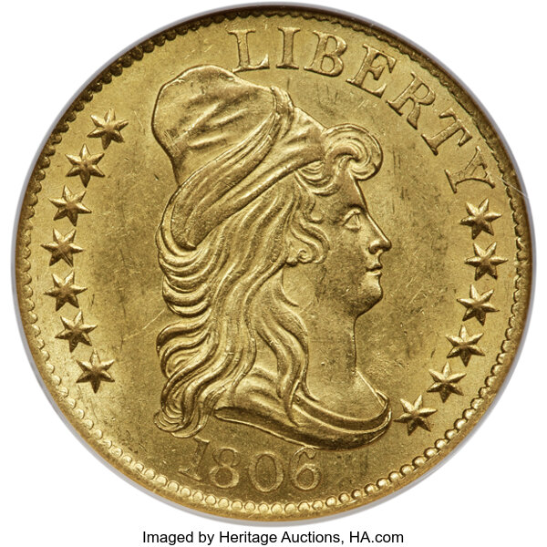 1806 $5  Knob 6, 7x6 Stars, BD-6 MS thumbnail 4