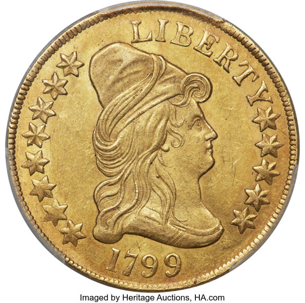 1799 $10  Large Stars Obverse, BD-9 MS thumbnail 2