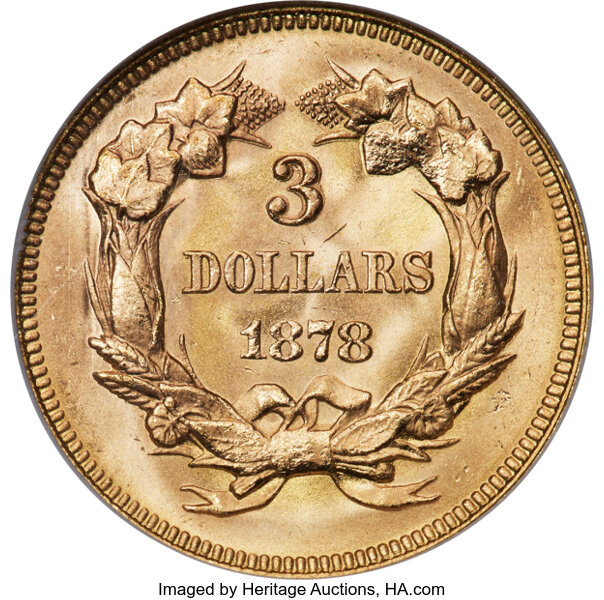 Three Dollar Gold Princess $3  1854-1889 [Type] MS68 CAC thumbnail 4