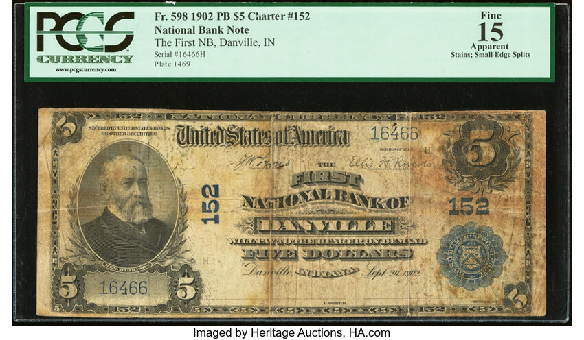 1902 $5  3rd Charter Period, 3rd Issue, Plain Back (Fr. 598) thumbnail 9