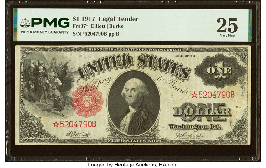 1917 $1  Star Replacement (Fr. 37*) thumbnail 2