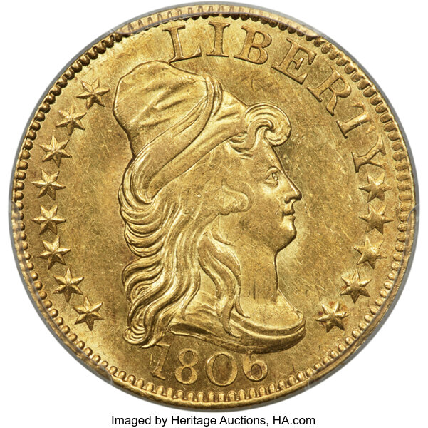 1806 $5  Pointed 6, 8x5 Stars, BD-4 MS thumbnail 2