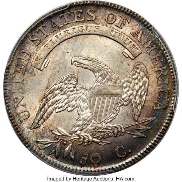 1807 50c Capped Bust, Large Stars, O-114 MS thumbnail 6