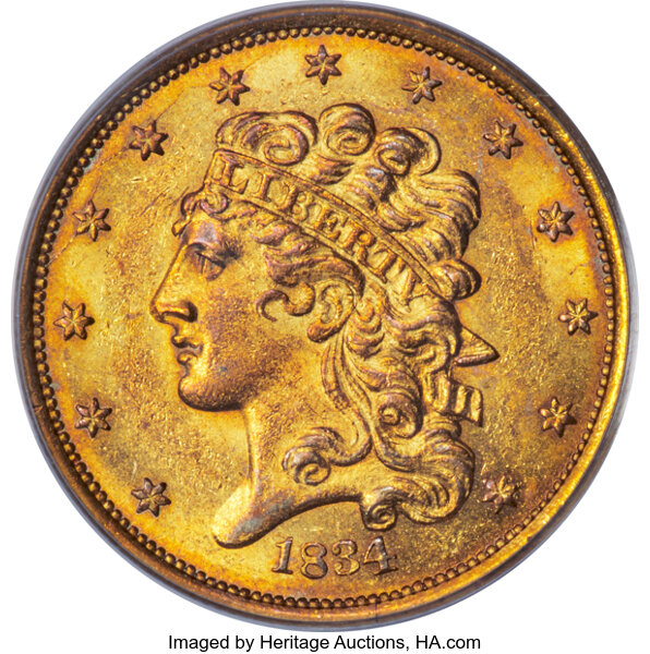 1834 $5  Classic Head, Plain 4, HM-1 MS thumbnail 2
