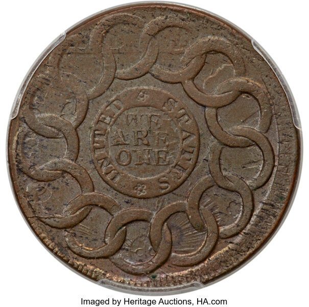 1787 Fugio 1c 4 Cinquefoils, UNITED STATES, Newman 8-B MS BN thumbnail 6
