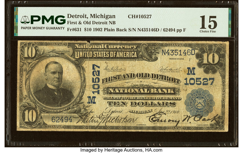 1902 $10  3rd Charter Period, 3rd Issue, Plain Back (Fr. 631) thumbnail 4