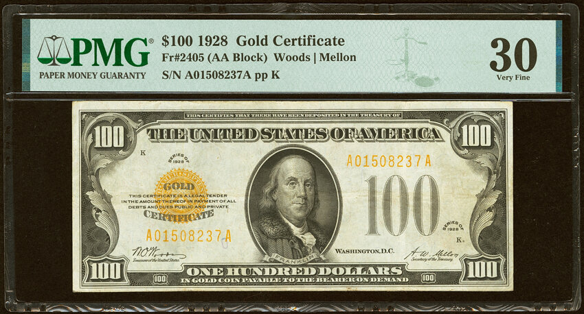 1928 $100  (Fr. 2405) thumbnail 2