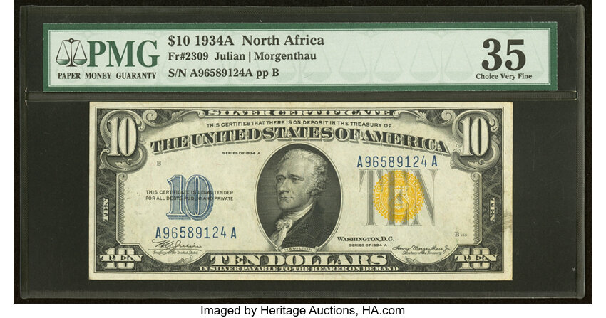 1934A $10  North Africa (Fr. 2309) thumbnail 5